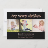 とても愉快なクリスマス |バラモダン金ゴールドシック写真 シーズンカード (正面)