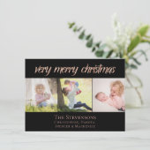 とても愉快なクリスマス |バラモダン金ゴールドシック写真 シーズンカード (スタンド正面)