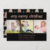 とても愉快なクリスマス |バラモダン金ゴールドシック写真 シーズンカード (正面/裏面)