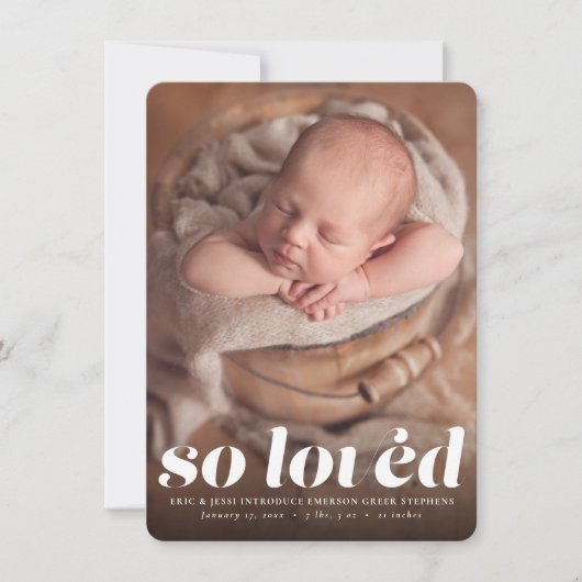 とても愛された青い写真の誕生 案内状 (正面)