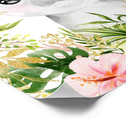 とても愛されているよ　水彩サファリ動物 ポスター (角)