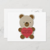 とても愛しているよ かわいいテディベア シーズンポストカード (正面/裏面)