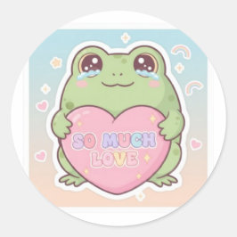 とても愛を感じるカエル ステッカー かわいい 愛に溢れたカエル