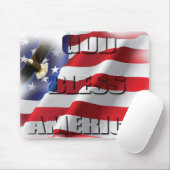 とても愛国的なアメリカ国旗 神がアメリカを祝福しますように マウスパッド (マウス)