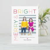 とても明るい編集可能なカラーホリデー写真カード シーズンカード (スタンド正面)