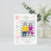 とても明るい編集可能な色のモダンなホリデーポストカード シーズンポストカード (スタンド正面)