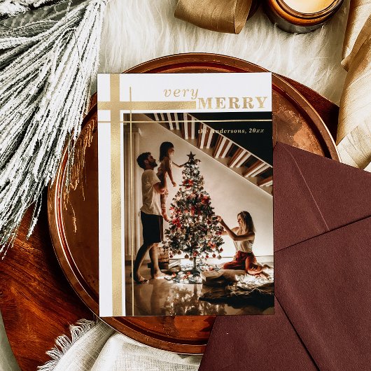 とても楽しいエレガントなカスタム写真ゴールド 箔シーズンカード