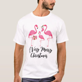 とても楽しいクリスマスのフラミンゴ 挨拶 Tシャツ