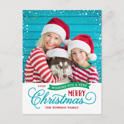 とても楽しいクリスマスの台本の写真 シーズンポストカード (正面)