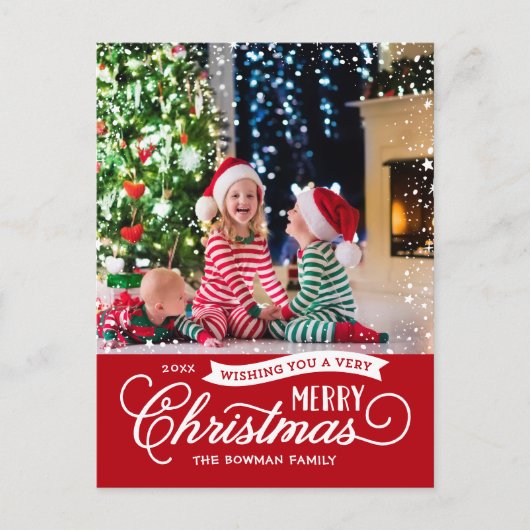 とても楽しいクリスマスの台本の写真 シーズンポストカード (正面)