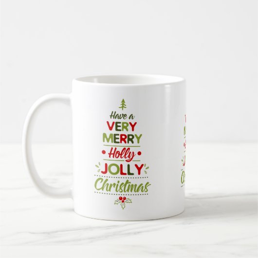 とても楽しいクリスマスツリー クリスマス コーヒーマグカップ (左)