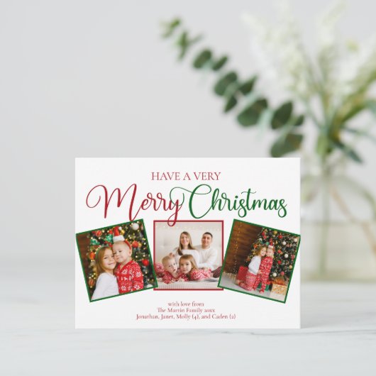 とても楽しいクリスマス3の写真コラージュを持っている シーズンポストカード (スタンド正面)