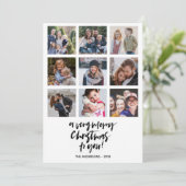 とても楽しいクリスマス | オレンジ | 9枚の写真のコラージュ 招待状 (スタンド正面)