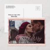 とても楽しいホリデー ローズゴールド シーズンポストカード (正面/裏面)