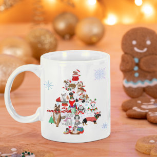 とても楽しいワンちゃんのクリスマス コーヒーマグカップ