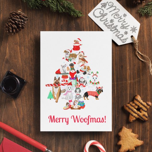 とても楽しいワンちゃんのクリスマス シーズンカード