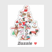 とても楽しいワンちゃんのクリスマス シール (シート)