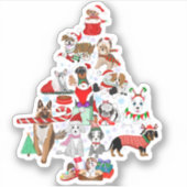 とても楽しいワンちゃんのクリスマス シール (正面)