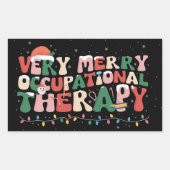 とても楽しい作業療法士のクリスマス OT クリスマス 長方形シール (正面)