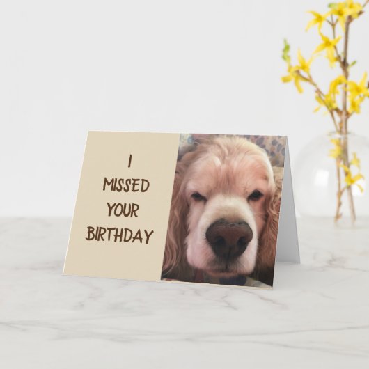 とても残念なことに、あなたの誕生日を***逃してしまった*** カード (黄色い花)