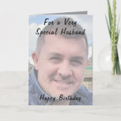 とても特別な夫の写真グレーの誕生日のために カード (正面)