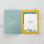 とても特別な甥の緑の青い写真の誕生日 カード (内部)