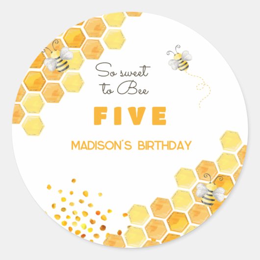 とても甘いビー子供の誕生日 ラウンドシール (正面)