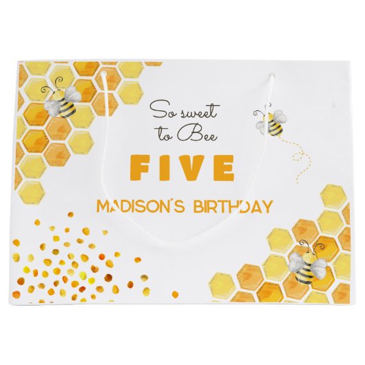 とても甘いビー子供の誕生日 ラージペーパーバッグ (正面)