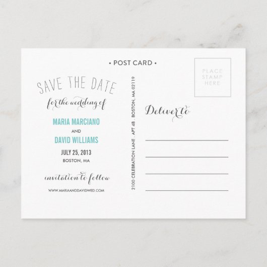 とても甘い | セーブ・ザ・デート案内 案内ポストカード (裏面)
