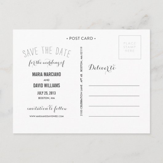 とても甘い | セーブ・ザ・デート案内 案内ポストカード (裏面)
