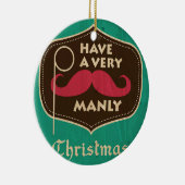 とても男らしいクリスマスの飾り付けをしている セラミックオーナメント (右)