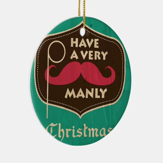 とても男らしいクリスマスの飾り付けをしている セラミックオーナメント (右)