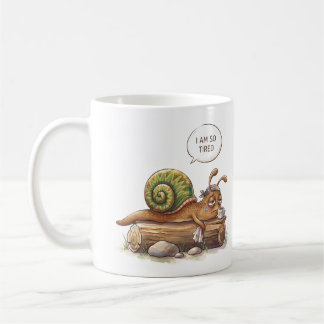 とても疲れたカワイイカタツムリのマグカップ コーヒーマグカップ