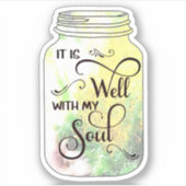 とても素敵なデイジー瓶ステッカーです シール (正面)