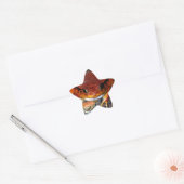 とても素敵なトマトカエル。珍しい色のカエル。 星シール (封筒)