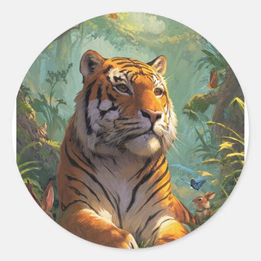 とても素敵なトラ🐯のデザインが施された ラウンドシール (正面)