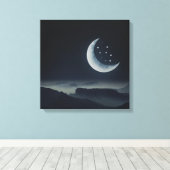 とても素敵な月 | Zazzle_Growstore キャンバスプリント (インサイチュ (ウッドフロア))