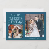 とても結婚したクリスマス新婚フォト ティール シーズンカード (正面)