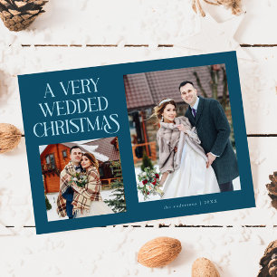とても結婚したクリスマス新婚フォト ティール シーズンカード