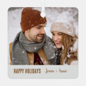 とても美しいカップルの写真モダンスタイリッシュデザイン メタルオーナメント (裏面)