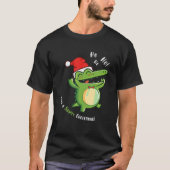 とても美しいクリスマスおもしろいのワニ帽を被る Tシャツ (正面)
