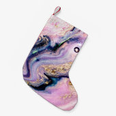 とても美しい大理石の柄。抽象芸術アートワルパ スモールクリスマスストッキング (正面 (吊り時))