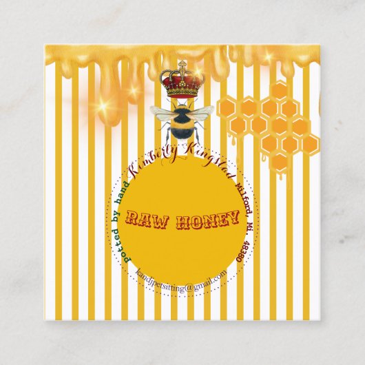 とても美しい生のハニーラベル スクエア名刺 (正面)