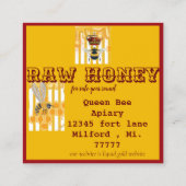 とても美しい生のハニーラベル スクエア名刺 (裏面)