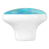 とても美しい虹色のパールがかったきらきらしたマーメイドのうろこ セラミックノブ (側面)