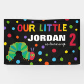 とても腹が減った幼虫の黒板の誕生日 横断幕 (横)