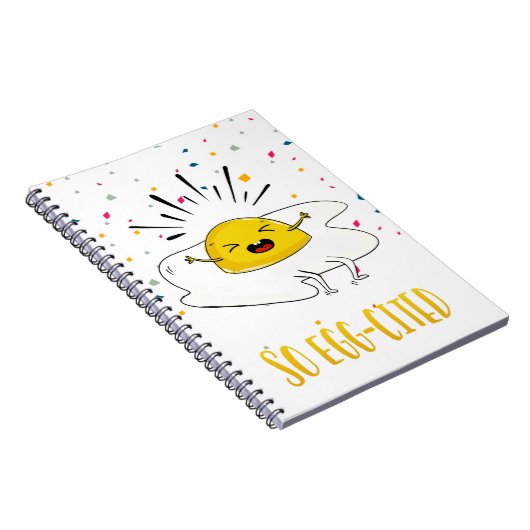 とても興奮した新しい仕事の新しい家の卵 ノートブック (右側)