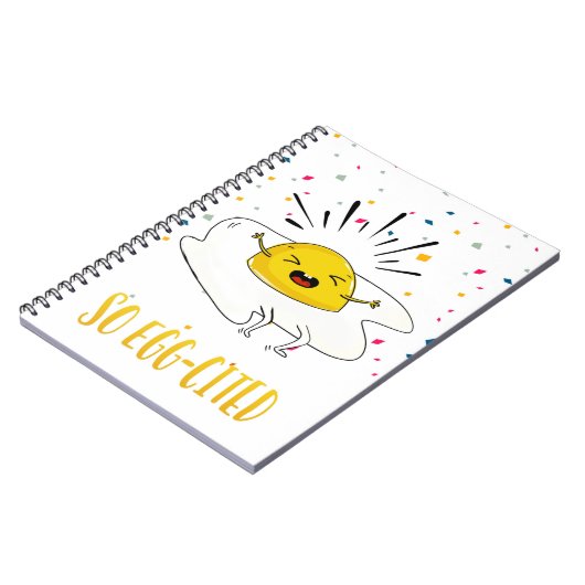 とても興奮した新しい仕事の新しい家の卵 ノートブック (左側)