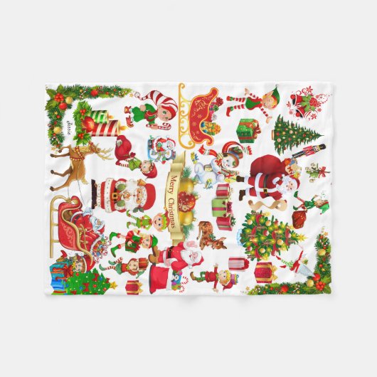 とても興奮して眠れないほどクリスマスブランキーを見つける フリースブランケット (正面(横))