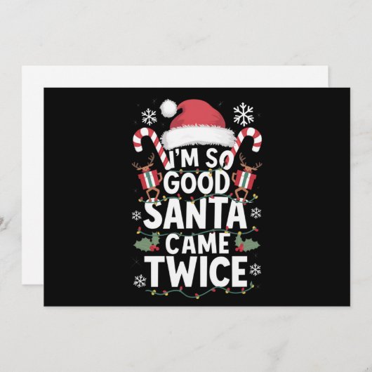 とても良いサンタが2回も来てくれたクリスマス シーズンカード (正面/裏面)